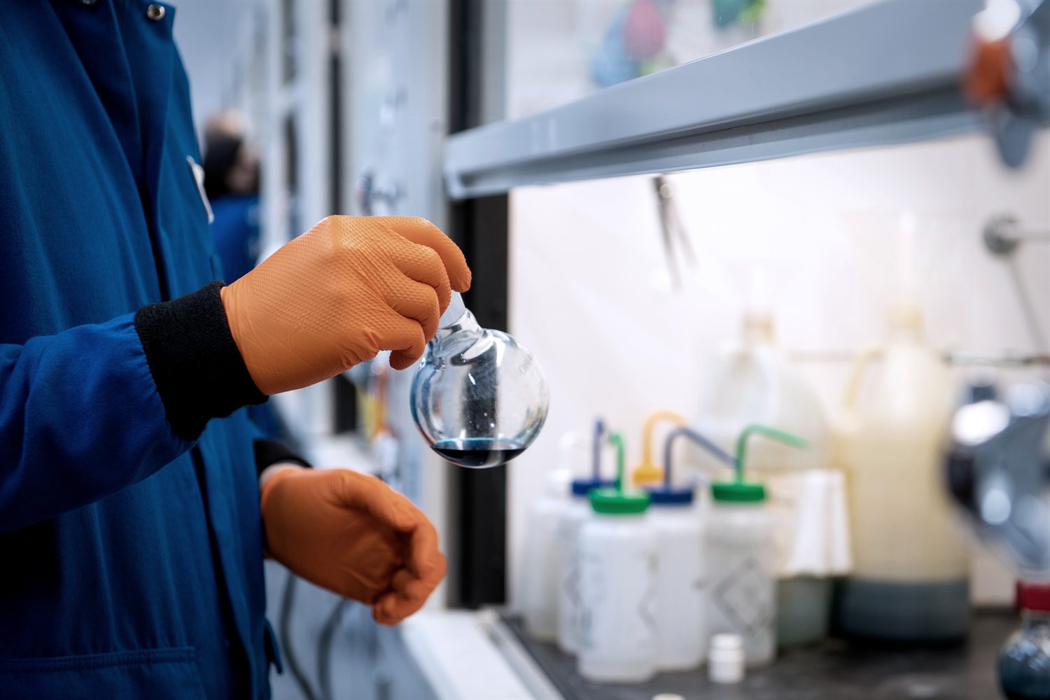 Synthesis chemistry underway in the TLC laboratory